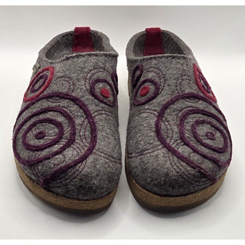 Haflinger Grizzly Jette Wool Clogs Slip-ons EU 40 Women 9 Men 7.5 Gray/Pink/Mag